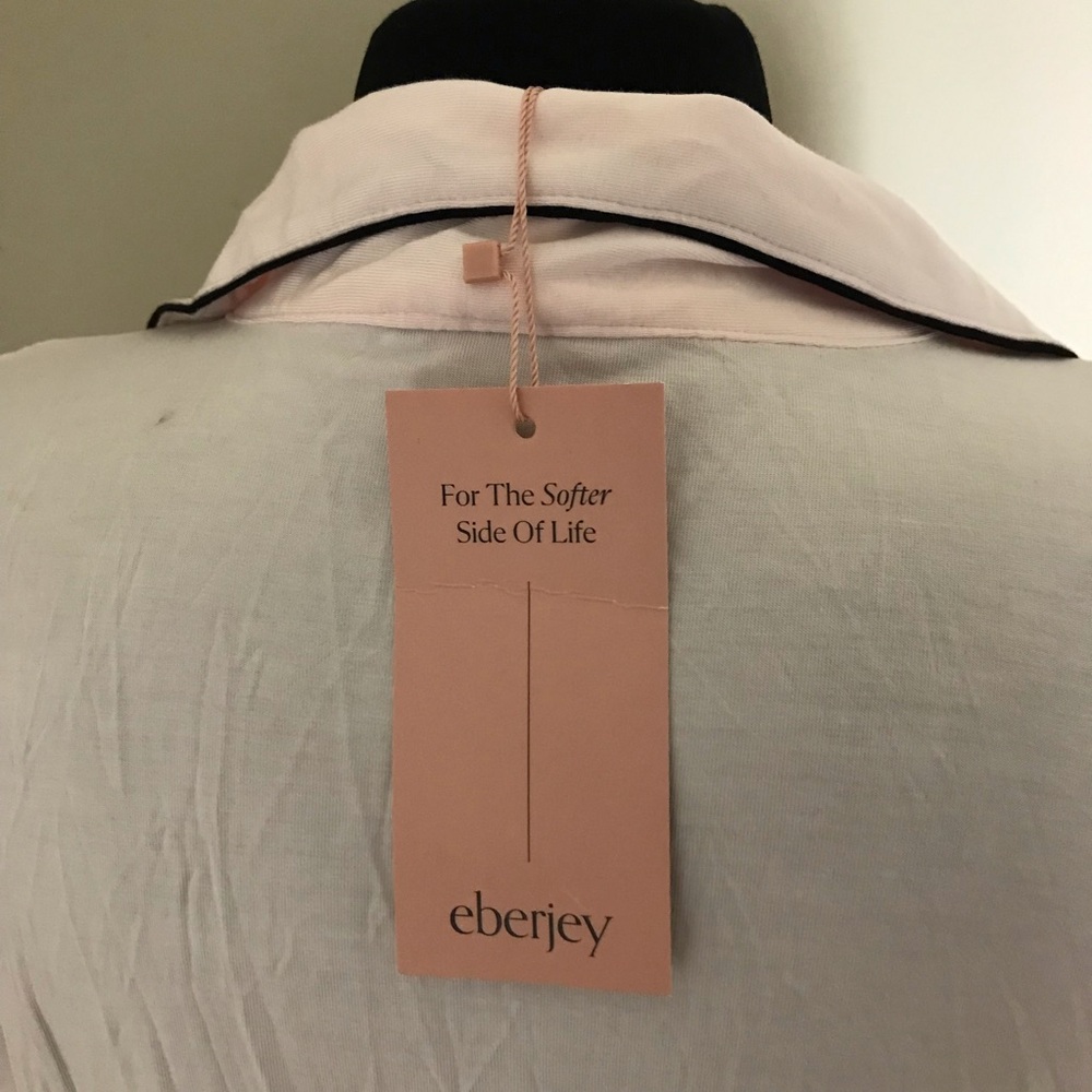 Eberjey Sorbet Pink/Black Pajama Top NWT - Picture 6 of 8